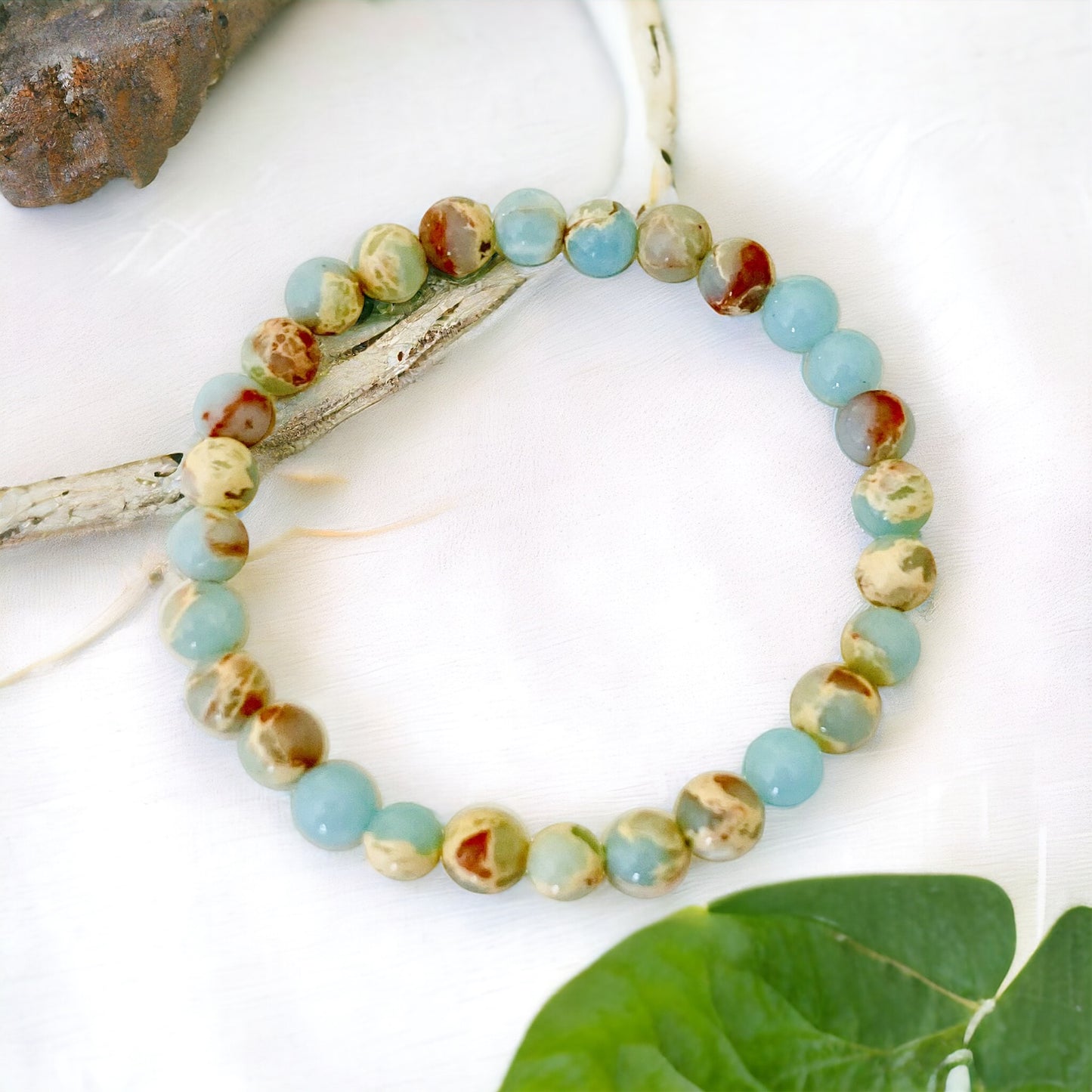 Jasper Crystal Beaded Bracelet