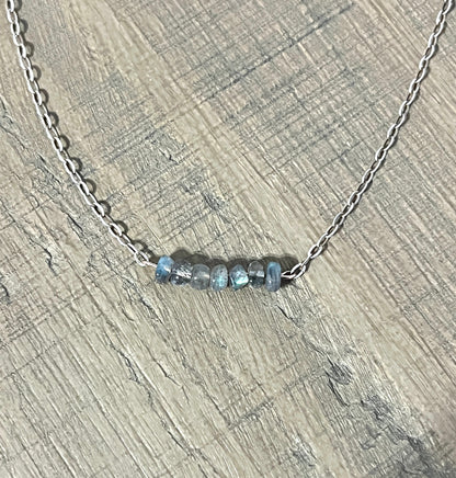 Laboradite Bar Necklace