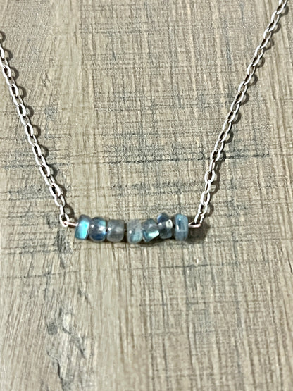 Laboradite Bar Necklace