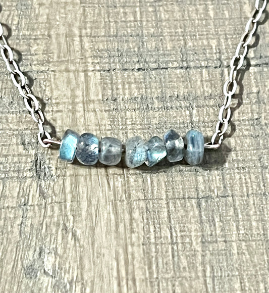 Laboradite Bar Necklace