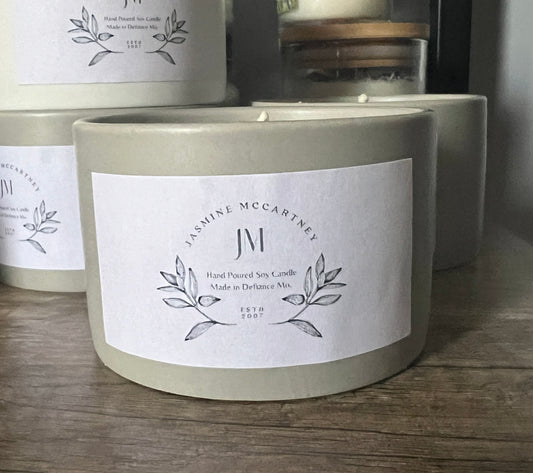 Mini Soy Candle- Matte Stone- Vanilla Scent 7 oz.