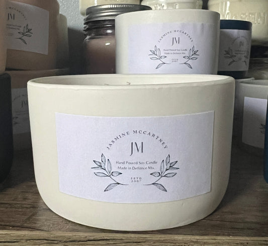 Mini Soy Candle- Matte White- Vanilla Scent 7 oz.