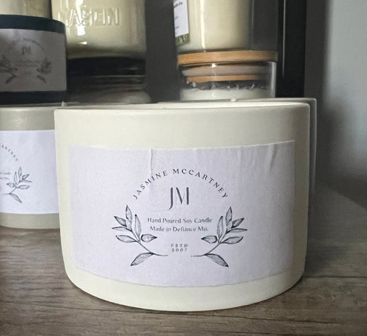 3 Wick Soy Candle- Matte White - Unscented 16oz.